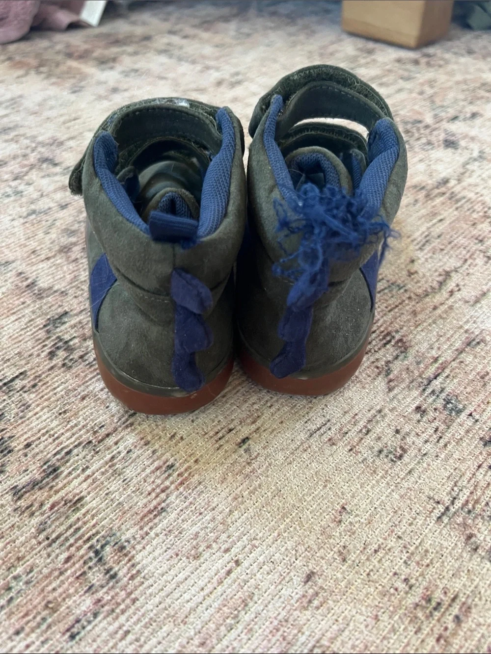 GAP Olive Green Suede Kids Hook-and-Loop Sneakers